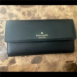 Kate Spade Trifold wallet black leather